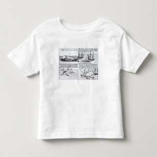 Whaling at Spitzbergen in 1611 (engraving) (b/w ph Toddler T-Shirt