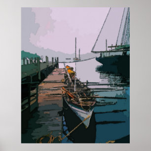 Whaling Boat at Pier Poster