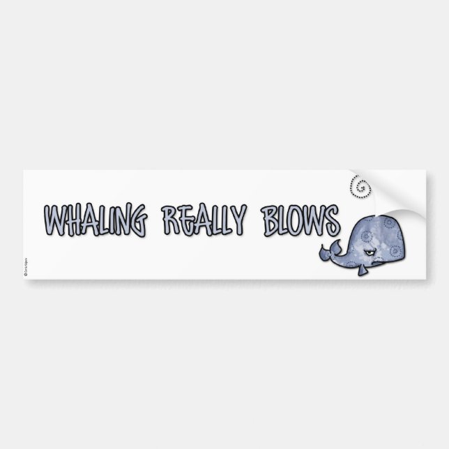 Whaling really blows bumper sticker (Front)