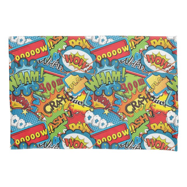 Wham Boom Crash! Pillow Case (Front)