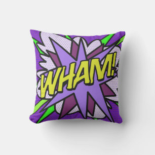 WHAM Comic Book Modern Cool Fun  Cushion