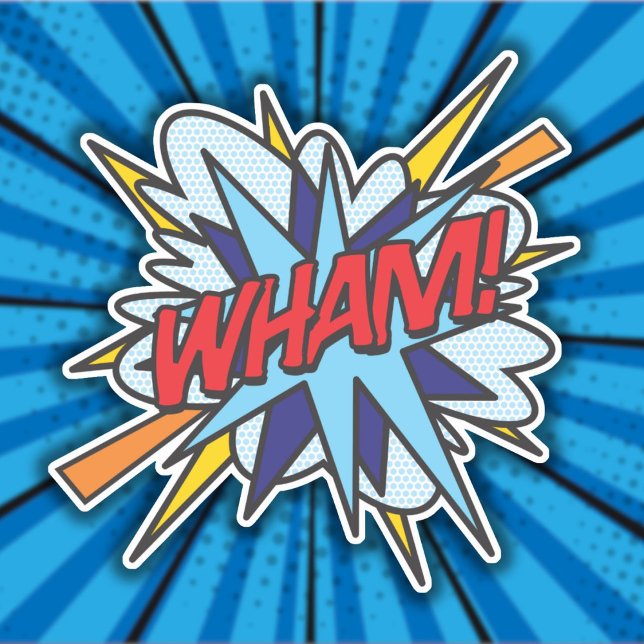 WHAM Fun Retro Comic Book Pop Art (WHAM Fun Retro Comic Book Pop Art Sticker)