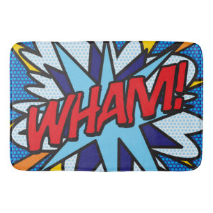 WHAM Fun Retro Comic Book Pop Art Bath Mat