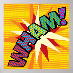 WHAM Fun Retro Comic Book Pop Art Poster