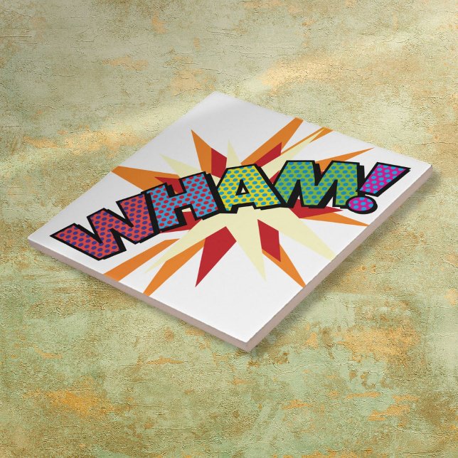 WHAM Fun Retro Comic Book Pop Art Tile (WHAM Fun Retro Comic Book Pop Art Tile)