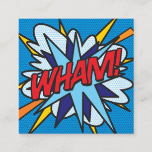 WHAM Fun Retro Comic Book Square Business Card