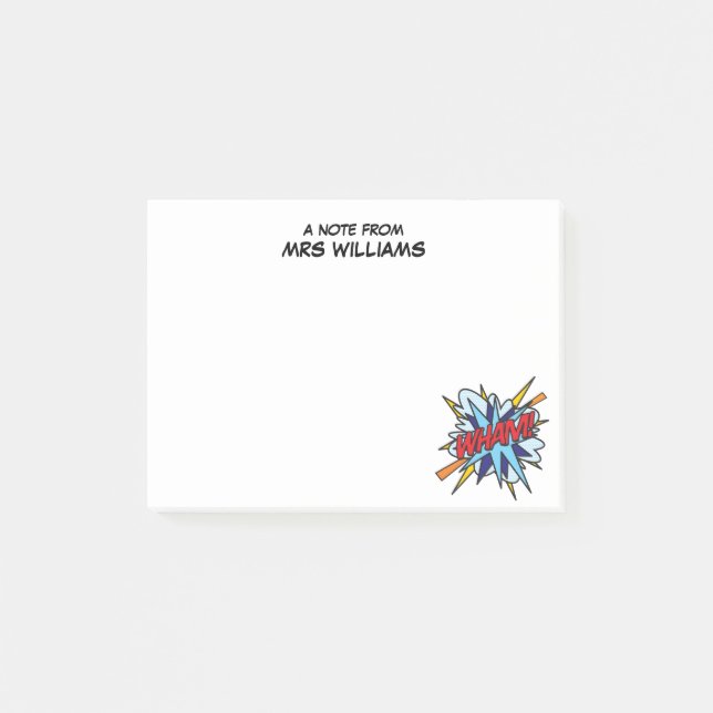 WHAM Personalised Fun Modern Simple Post-it Notes (Front)