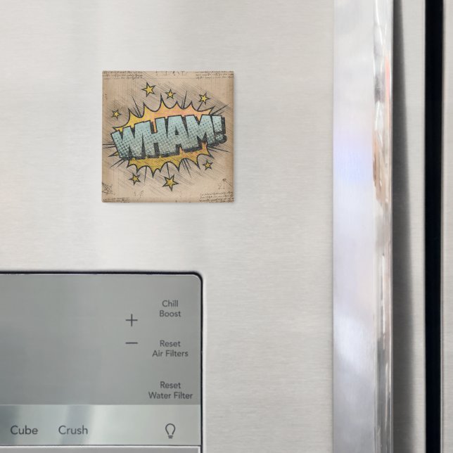 WHAM! Vintage Comic Book Steampunk Pop Art Magnet (In Situ (Fridge))