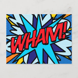 WHAM Your Message Speech Bubble Fun Retro Announcement Postcard