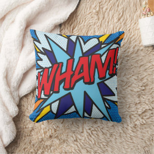 WHAM ZAP Fun Retro Comic Book Pop Art Cushion