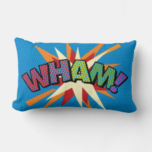 WHAM ZAP Funny Modern Cool Comic Book Pop Art Lumbar Cushion