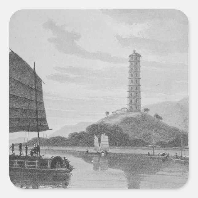 Whampoa Pagoda, 1810 Square Sticker (Front)