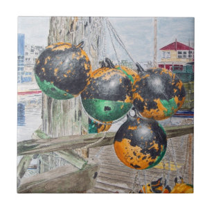 Wharf Bumpers Artwork Ceramic Tile