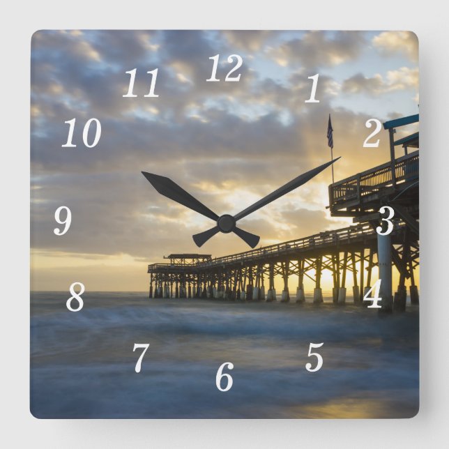 What A Cocoa Beach Morning Square Wall Clock (Front)