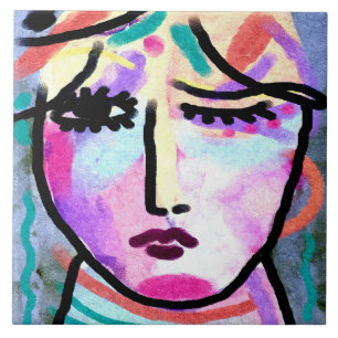 What a Day Abstract Digital Painting Ceramic Tile