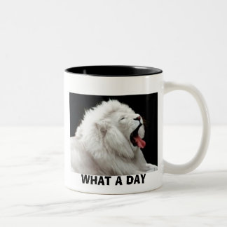WHAT A DAY Two-Tone COFFEE MUG