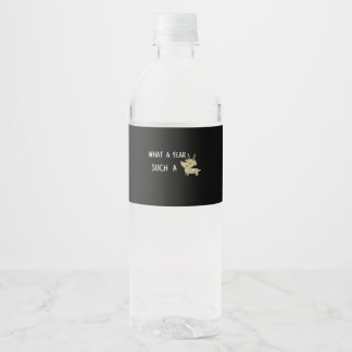 What A Fun Deer Moment Retro Style Water Bottle Label