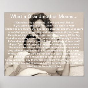 What a Grandmother Means, Rememberance Poem Poster