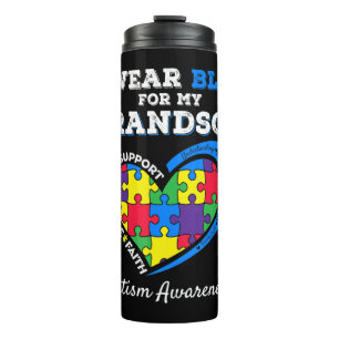 What a great present for a matching autism awarene thermal tumbler