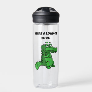 What a Load of Croc Funny Alligator Cartoon Water Bottle