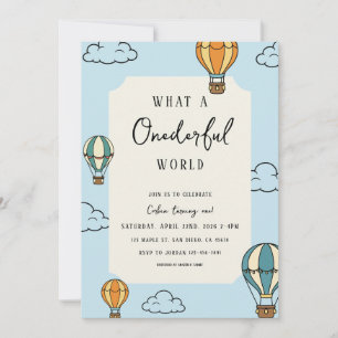 What a Onederful World Birthday Party Invitation
