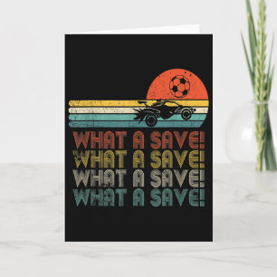 What A Save Vintage Retro Rocket Soccer Car  Card