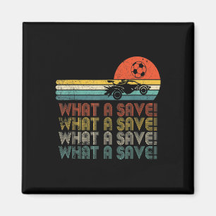 What A Save Vintage Retro Rocket Soccer Car Magnet