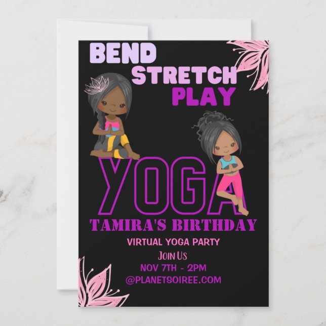What a Stretch Birthday Invitation Card (Front)