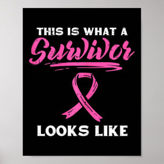 What A Survivor Looks Like Breast Cancer Awareness Poster