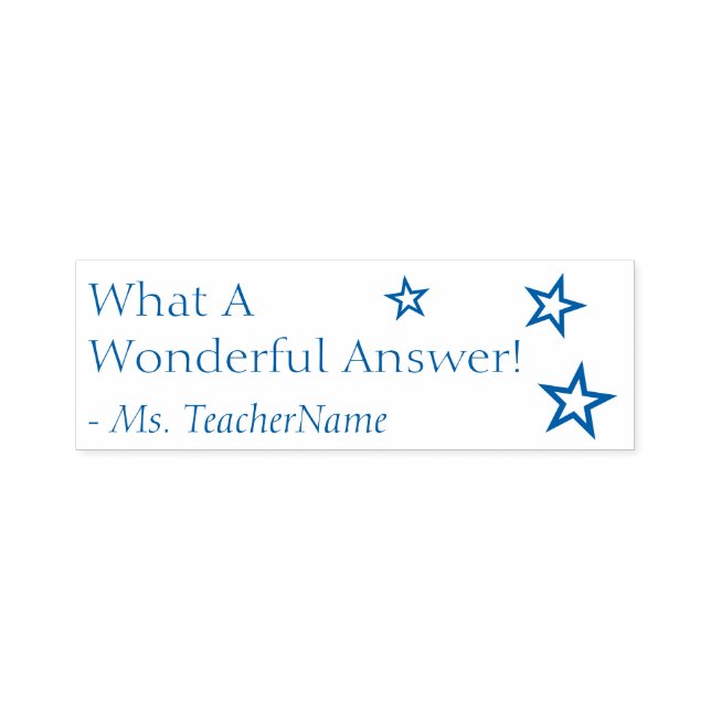 "What A Wonderful Answer!" Grading Rubber Stamp (Design)