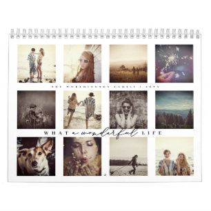 What A Wonderful Life Modern 12 Photo Collage Calendar