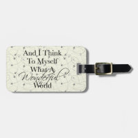 What A Wonderful World Aeroplane Luggage Tag