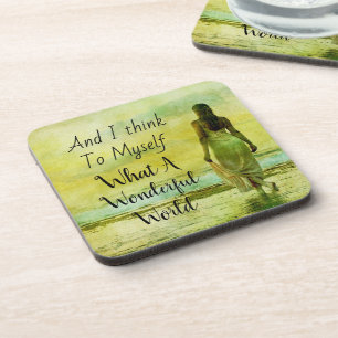 What A Wonderful World Beverage Coaster