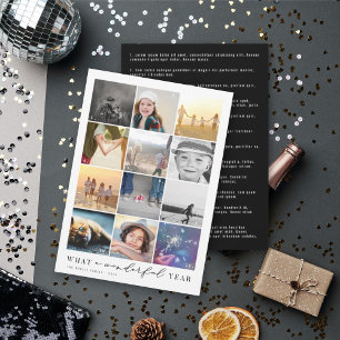 What A Wonderful Year In Review 12 Photo Collage Holiday Card
