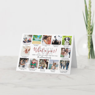 What A Year 12 Photo Collage Captions Family Holid Holiday Card