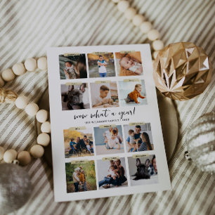 What A Year 12 Photo Collage Christmas Holiday Invitation