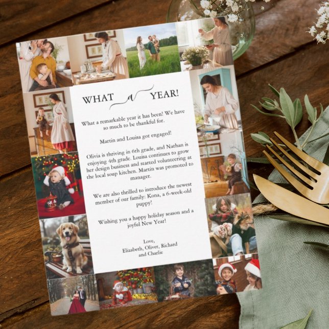 What A Year 14th Photo Collage Merry Christmas Holiday Card (Creator Uploaded)