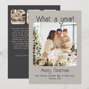 What a Year 4 Photo Text QR Code Personalised Holiday Card