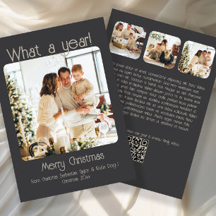 What a Year 4 Photo Text QR Code Personalised Holiday Card