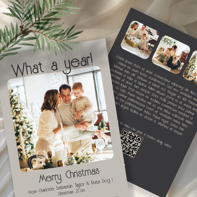 What a Year 4 Photo Text QR Code Personalised Holiday Card (What a Year 4 Photo Text QR Code Personalized Holiday Card by Ricaso. Business, corporate, personal)