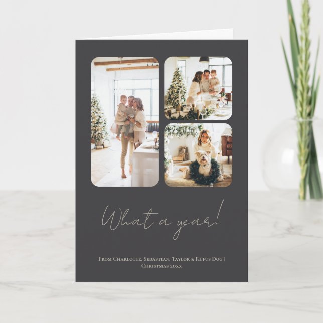 What a Year 6 Photo Text QR Code Personalised Holiday Card (Front)