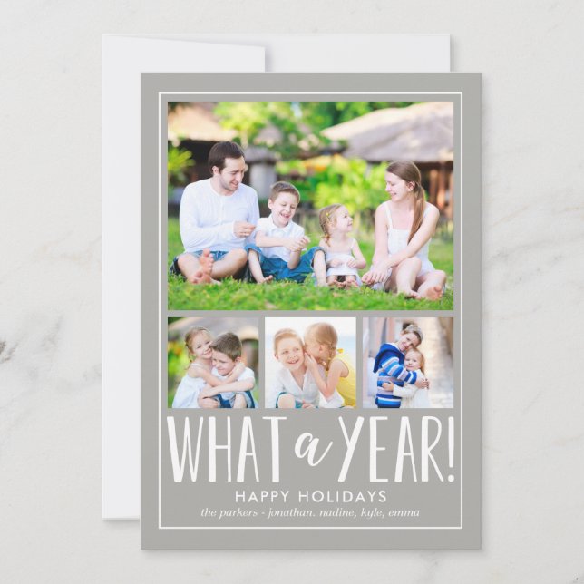 What A Year EDITABLE COLOR Holiday Photo Card (Front)