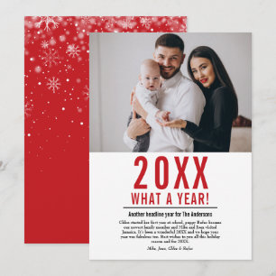 What A Year Family News Photo Year In Review Holiday Card