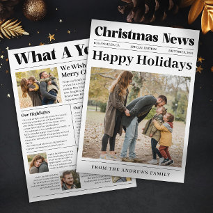 What a Year! Family Photo Christmas Newspaper Holiday Card