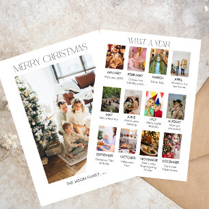 What a year family photo collage Christmas card