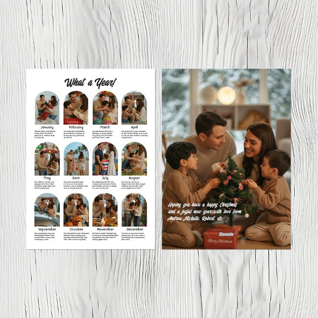 What a Year Family Photo Collage Christmas Holiday Card (What a Year Family Photo Collage Christmas Holiday Card)