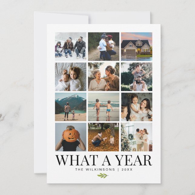 What A Year Family Photos Holiday Card (Front)
