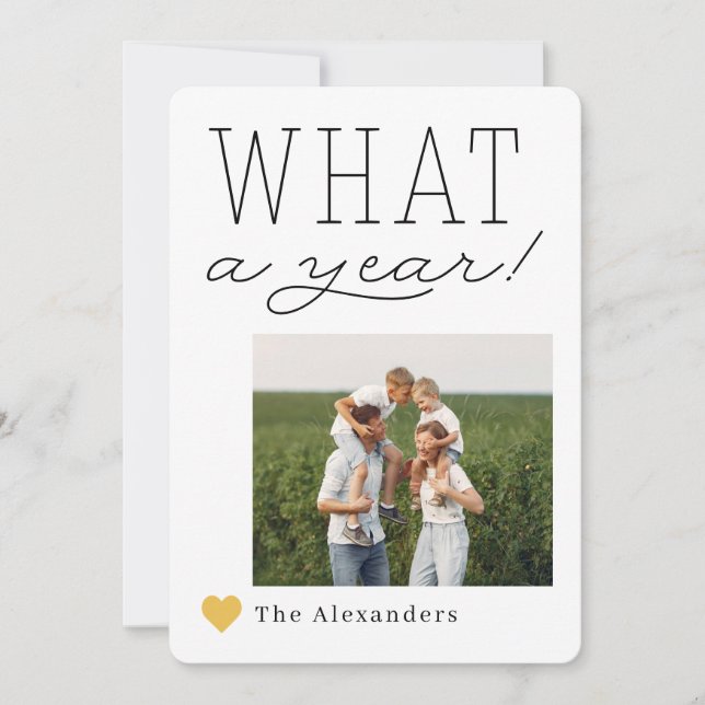 What A Year Holiday Photo Card (Front)