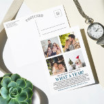 What A Year In Review 4 Photo Collage Holiday Postcard<br><div class="desc">These simple and modern year in review 4 photo postcards are perfect for sending out to family and friends this holiday time.</div>