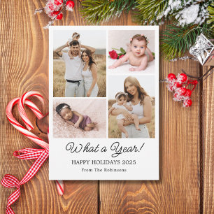 What A Year In Review Family Photo Collage Holiday Card